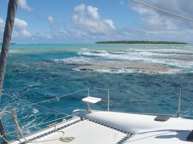 into the lagoon